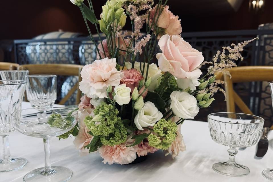Matcha and pink flowers