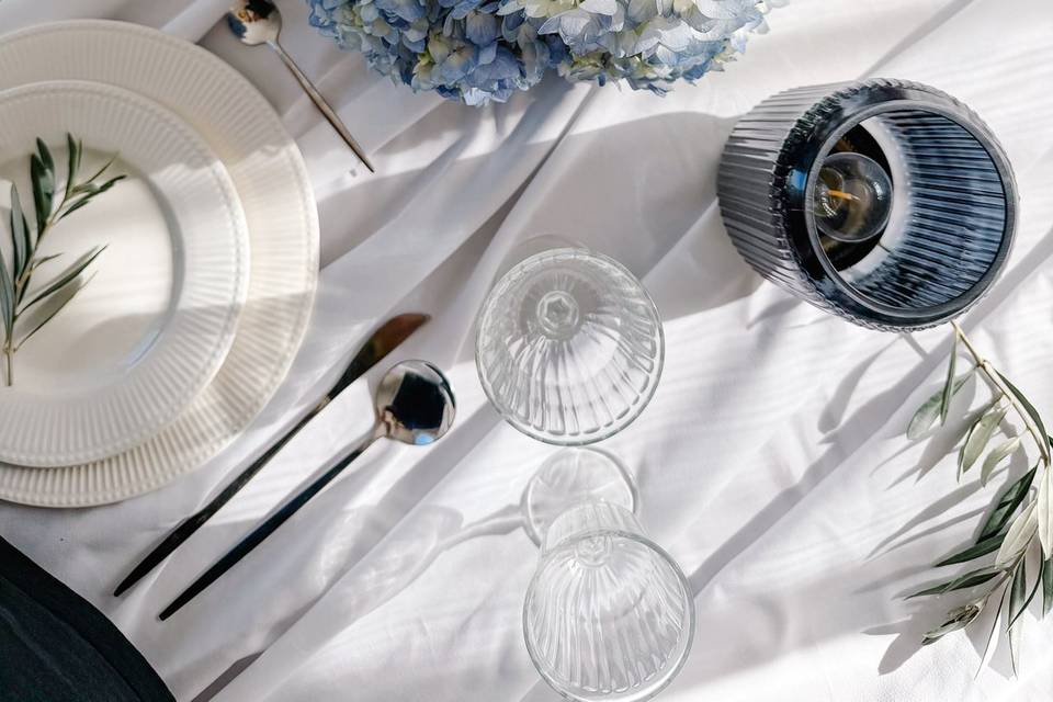 Table bleue mariage