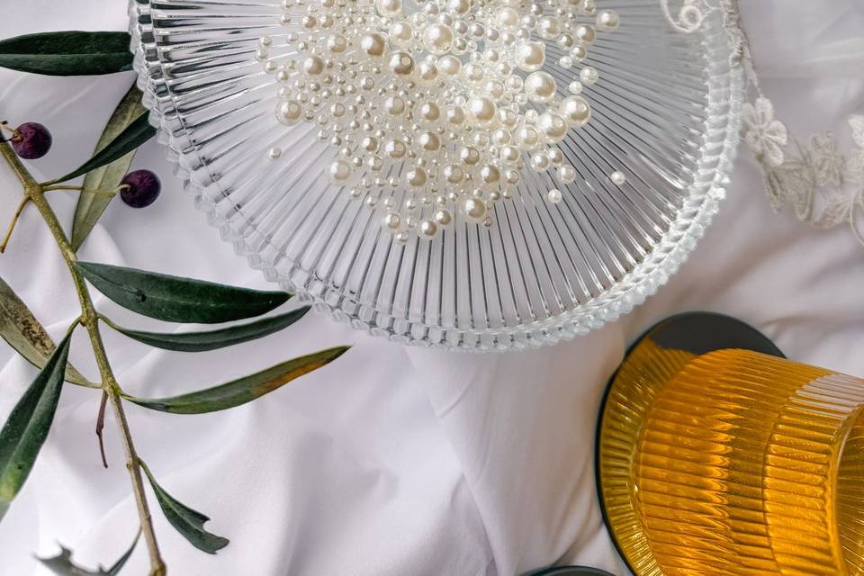 Perles et bleu