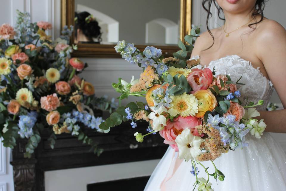 Bouquet de mariée déstructuré