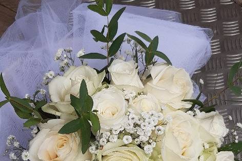 Bouquet blanc en toute simplic