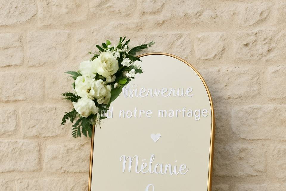 Miroir panneau de bienvenue