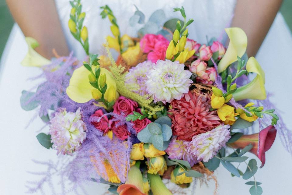 Bouquet coloré de la mariée