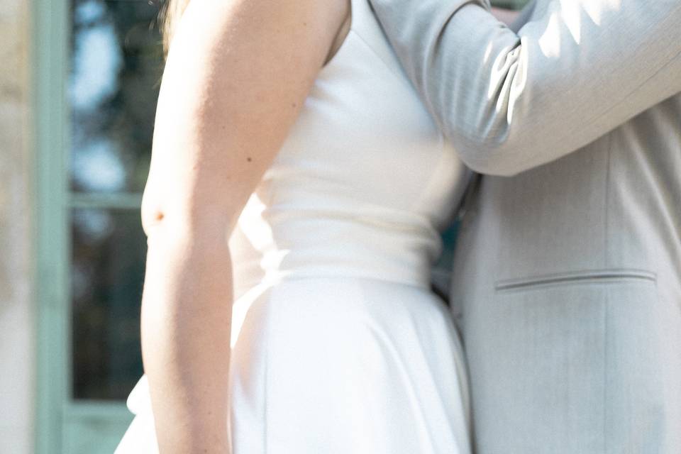 Photo couple avec bouquet