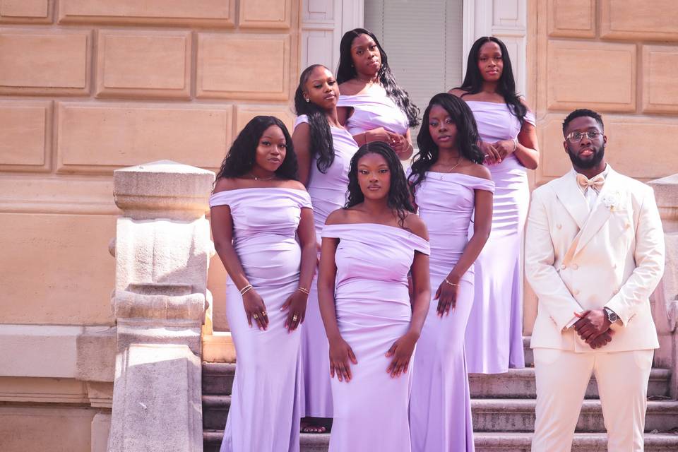 Filles d'honneur et le mari
