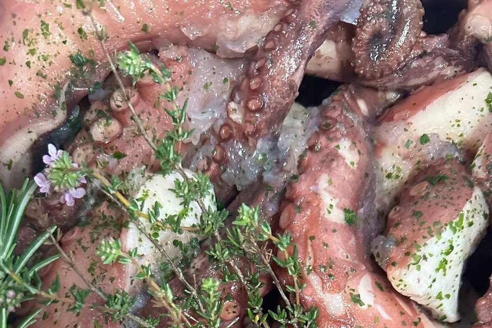 Poulpe mariné
