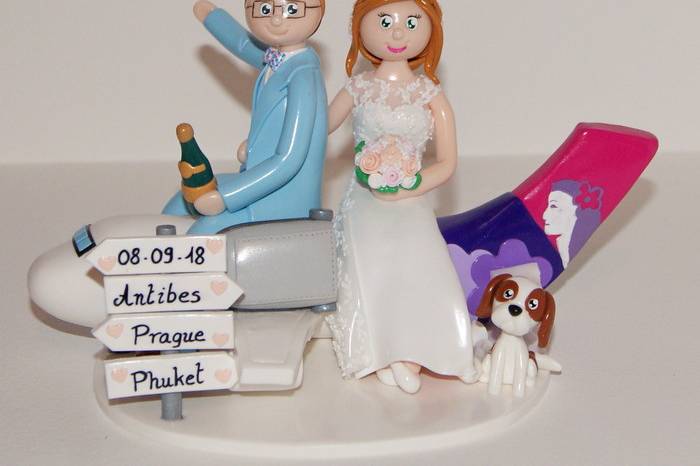 Figurines mariage sous arche