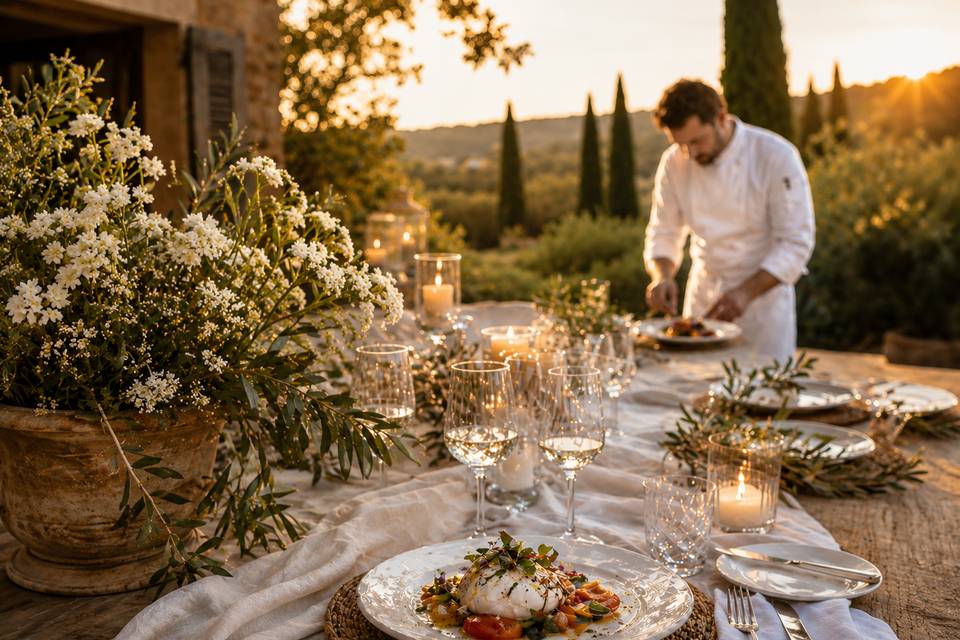 Table de réception raffinée