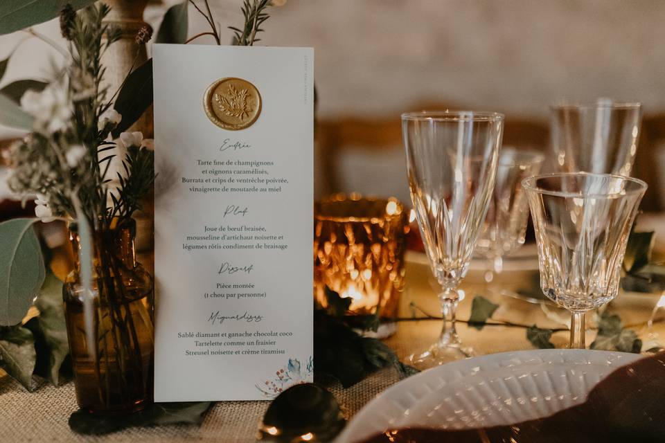 Menu mariage Christmas