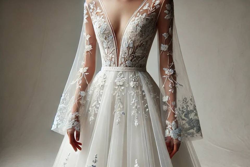 Robe de mariée unique.