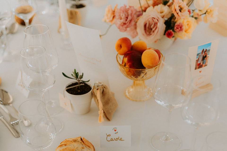 Détails table mariage