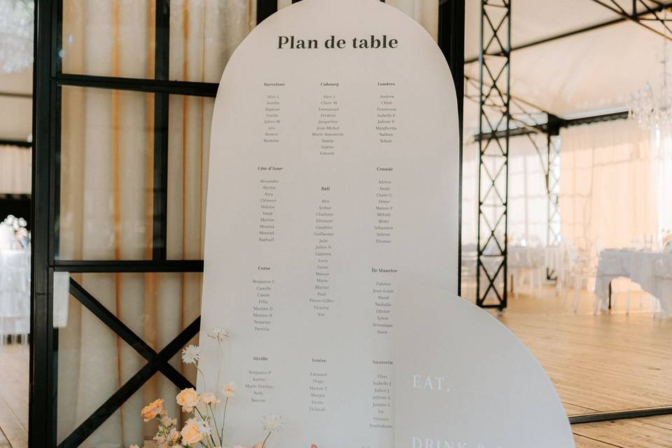 Plan de table mariage