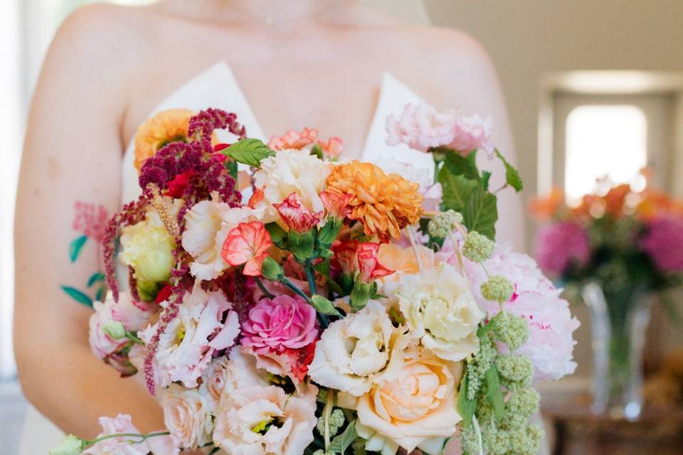 Bouquet de mariée amaranthe