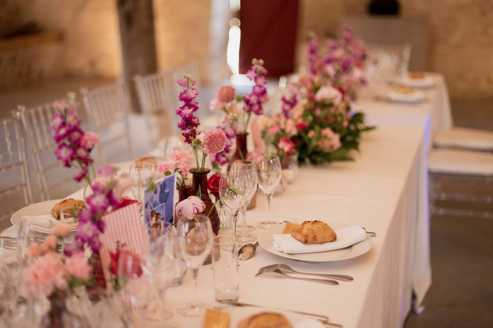 Soliflores chemin de table
