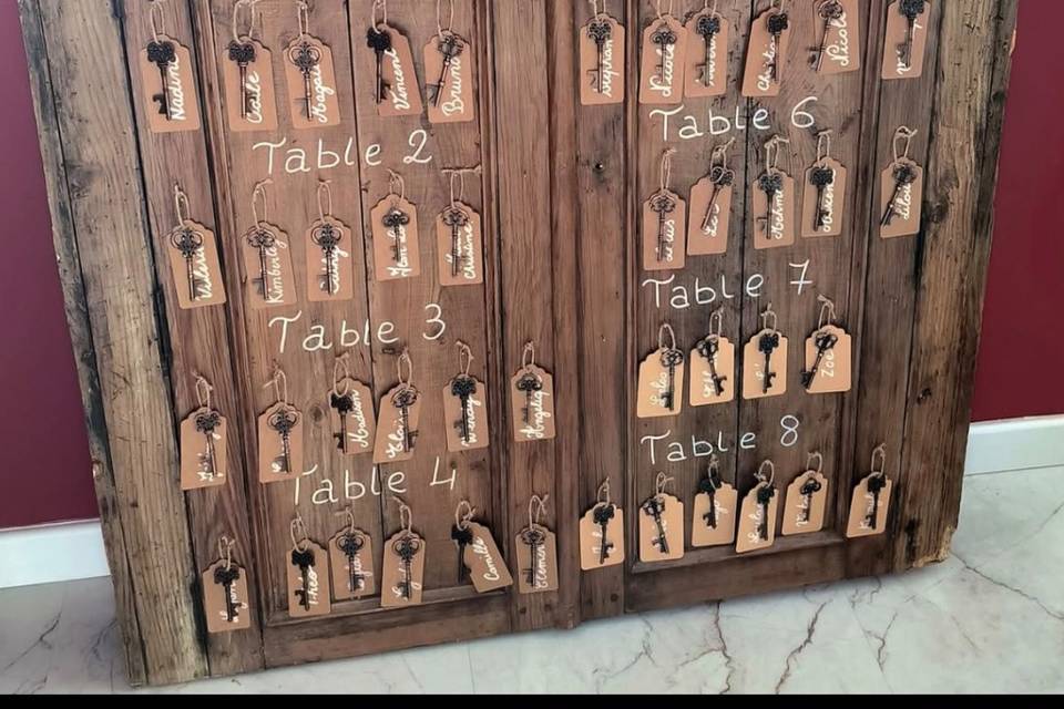 Plan de table vintage