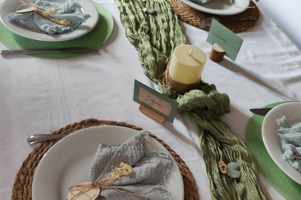 Assiette et set tressé