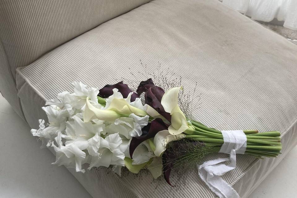 Bouquet mariée noir et blanc