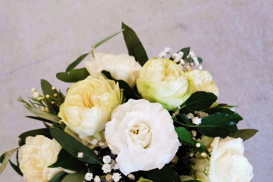 Bouquet de mariée blanc & vert