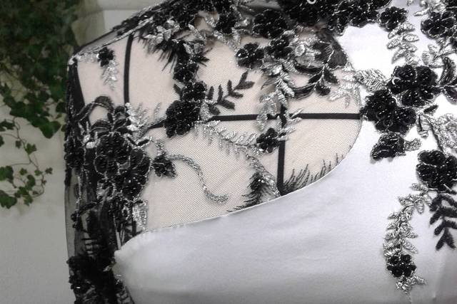 Détail dentelle robe cérémonie