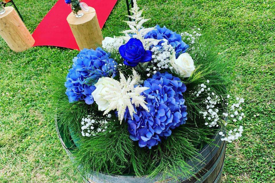 Bleu & blanc décoration floral