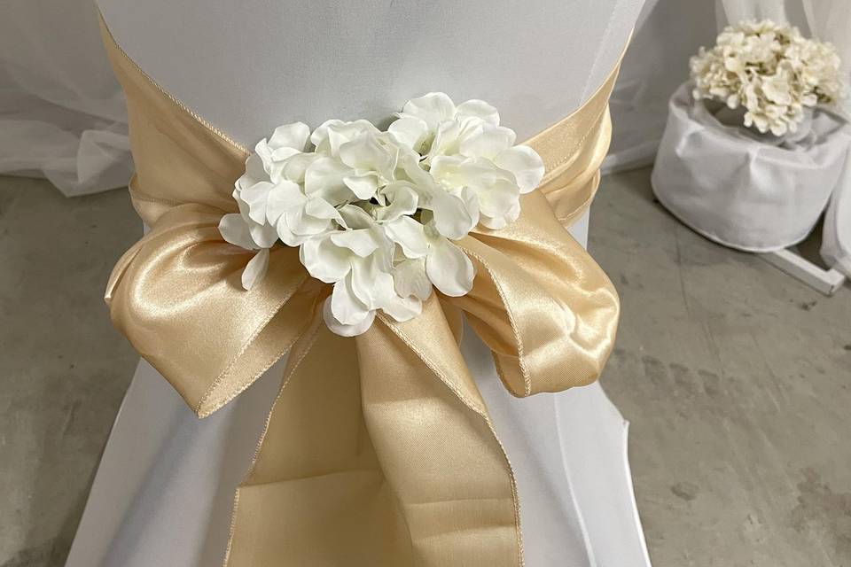 Déco champagne satin