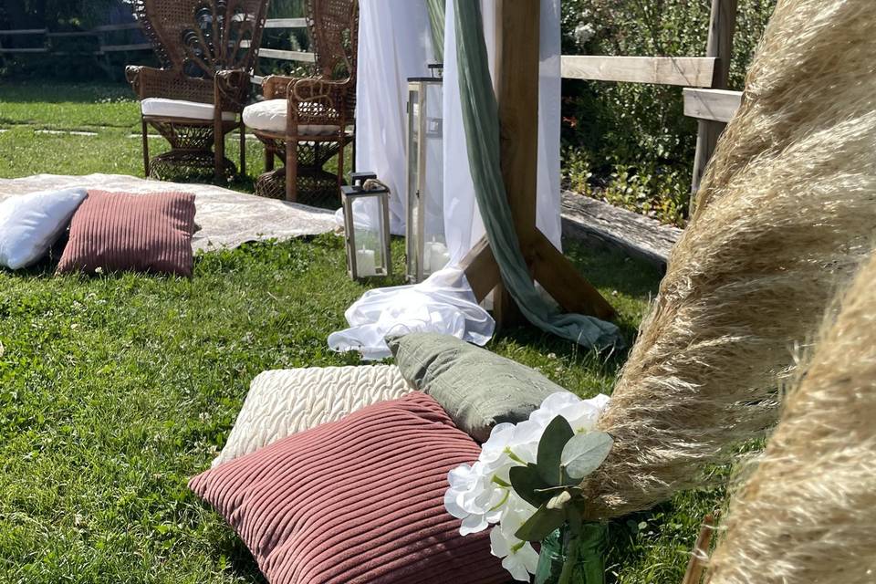 Déco bohême rose vert