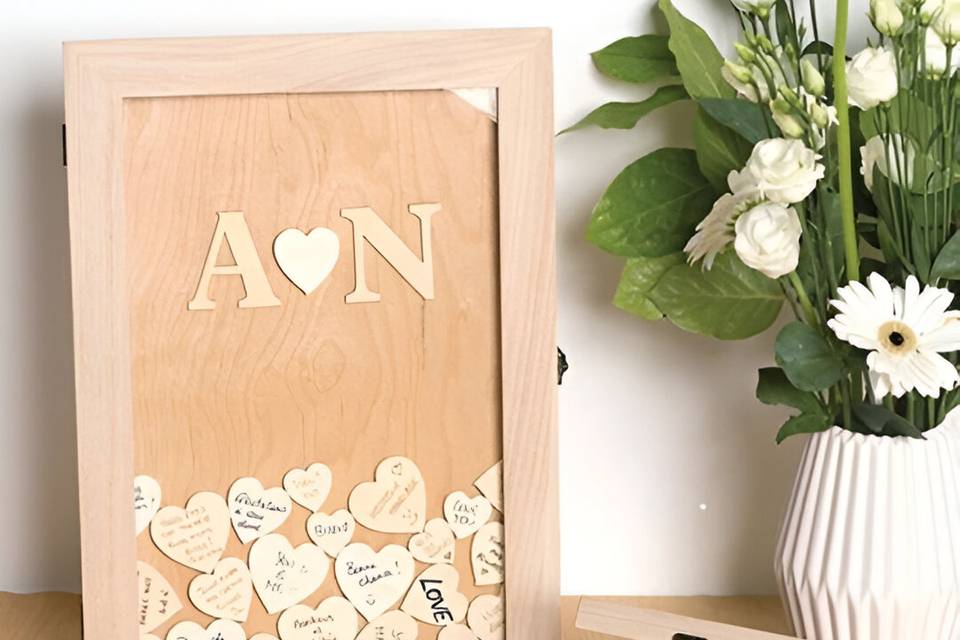 Livre d'or cadre en bois