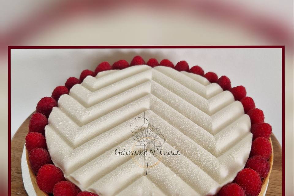 Tarte entremets litchi-rose-fr