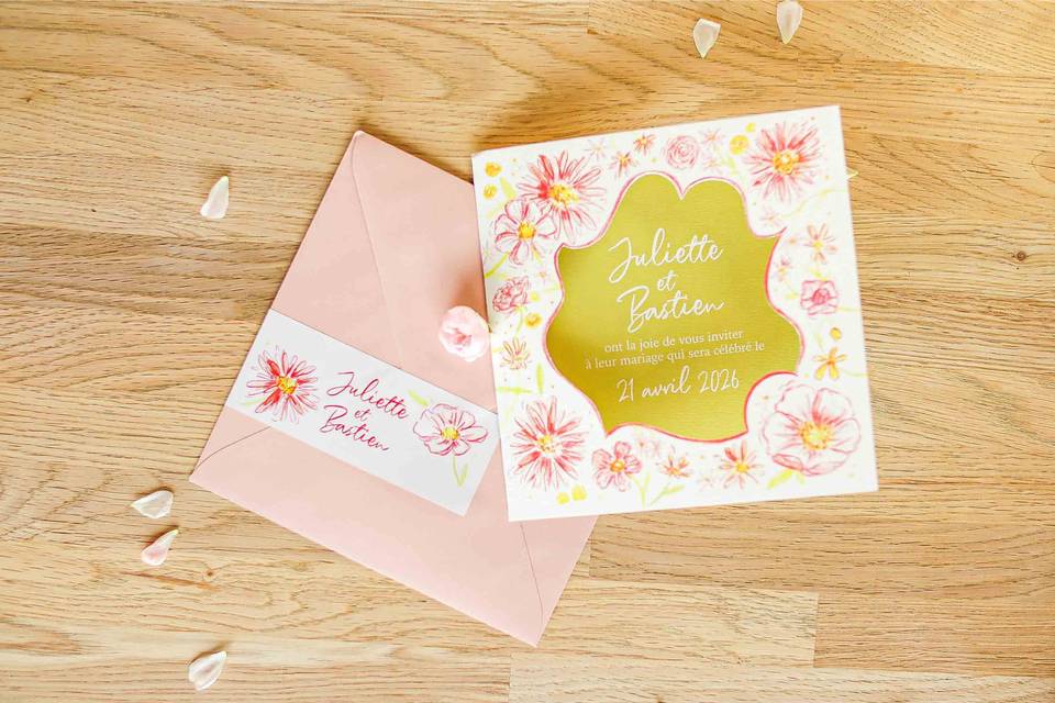 Faire part et enveloppe