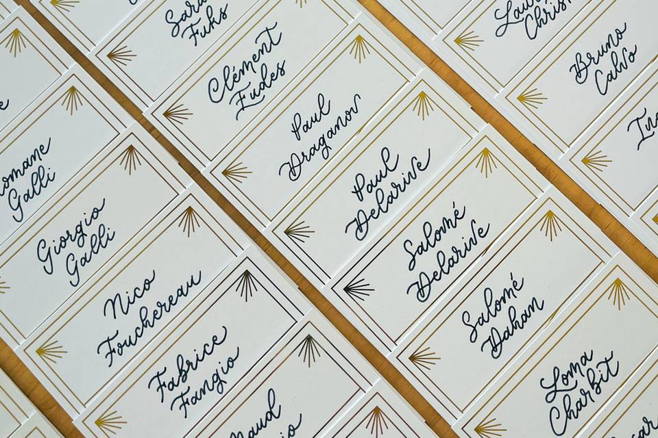 Marque-place calligraphiés