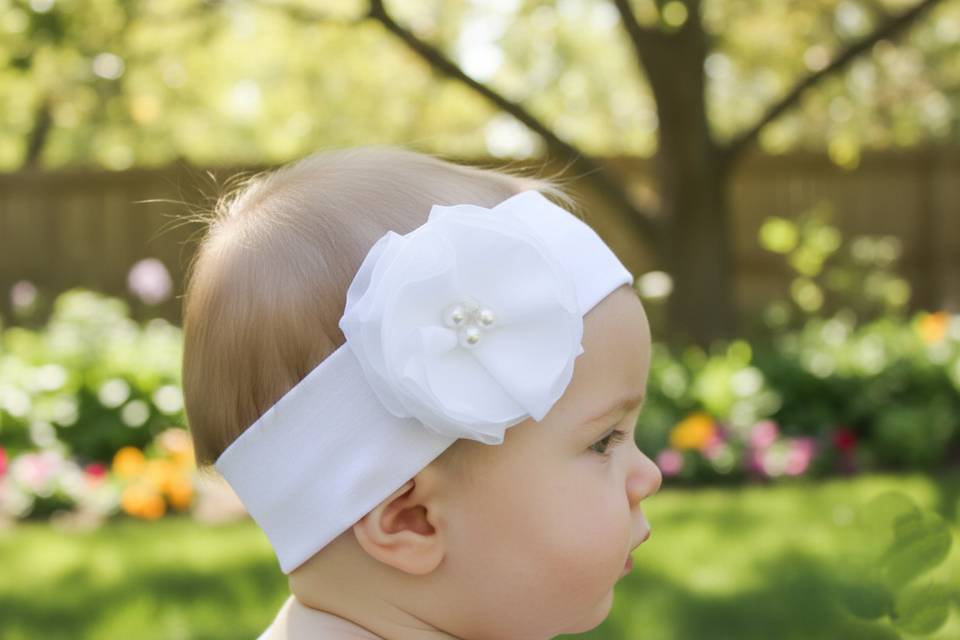 Bandeau bébé fleur pivoine