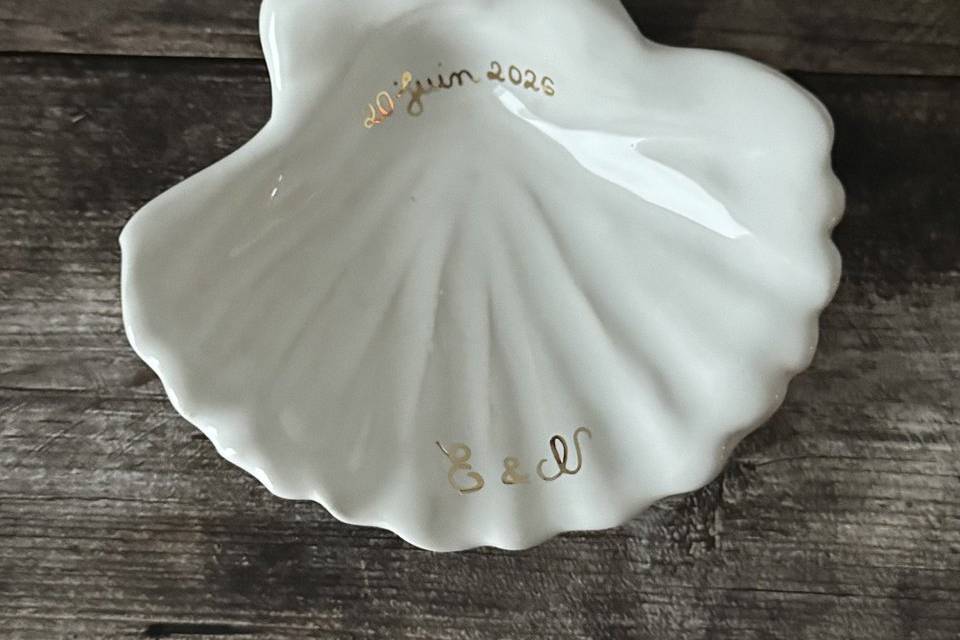 Coupelle coquillage initiales