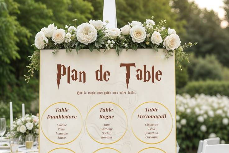 Plan de table - Harry Potter