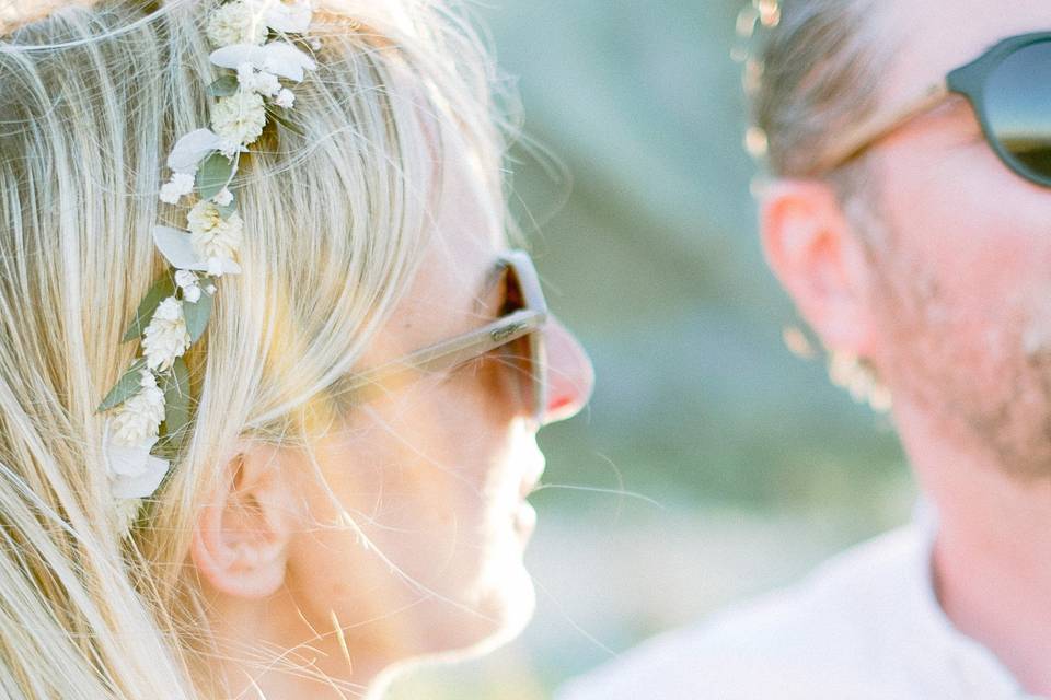 Couronne de fleurs séchées