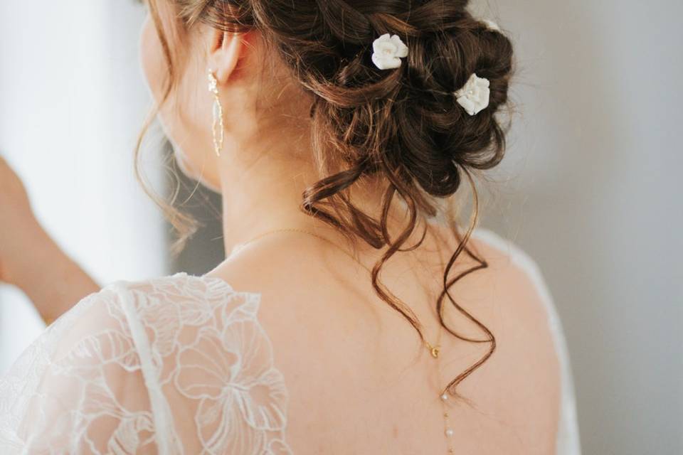 Chignon bas + tresse