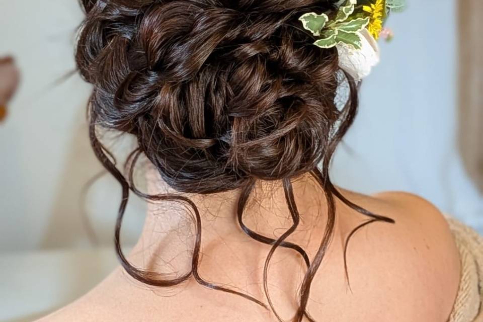Chignon bas + tresse