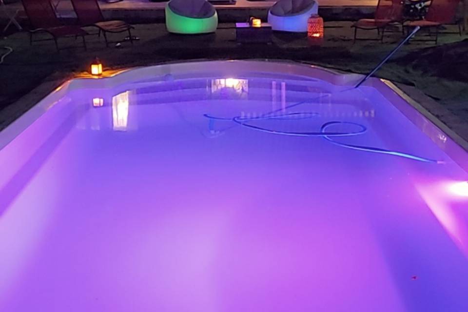 Piscine éclairage nuit