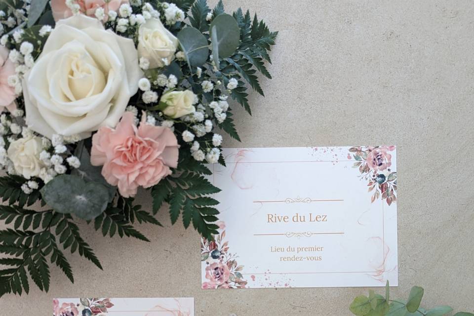 Mariage romantique blanc rose