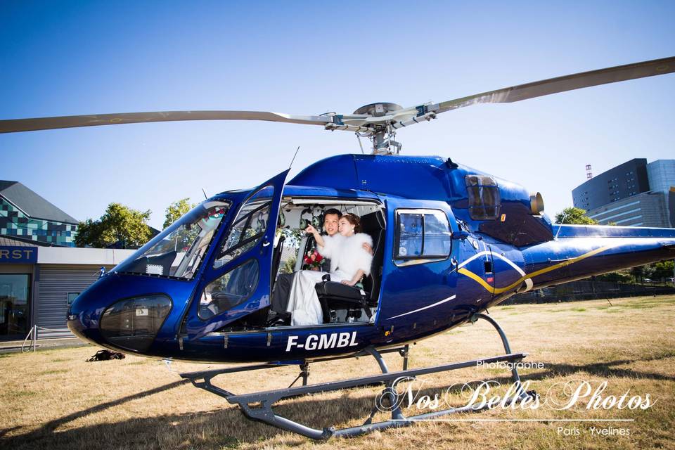 Photos couple en hélicoptère