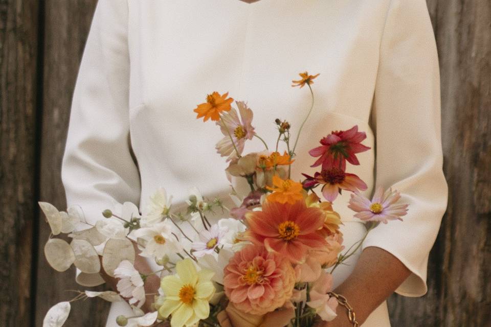 Bouquet de mariée coloré