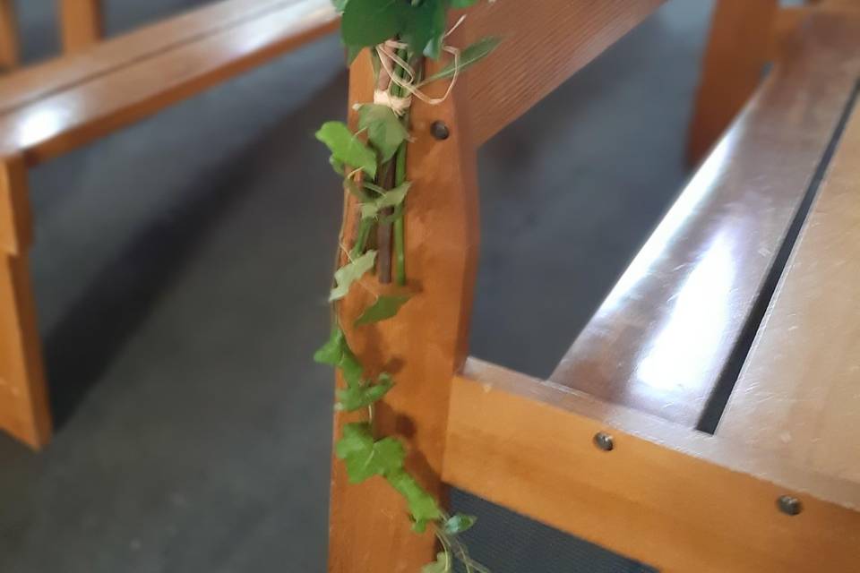 Décoration banc d'église