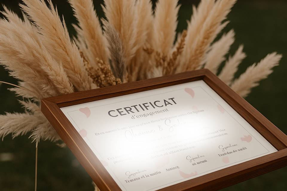 Certificat cérémonie - Mariage
