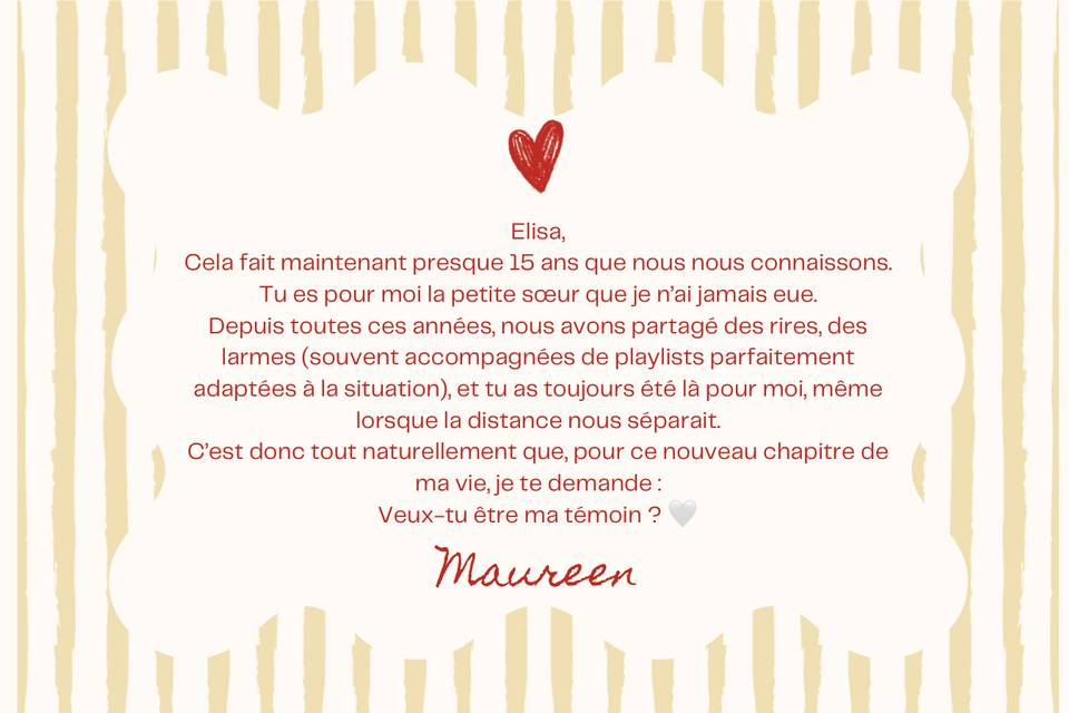 Demande témoin - Mariage