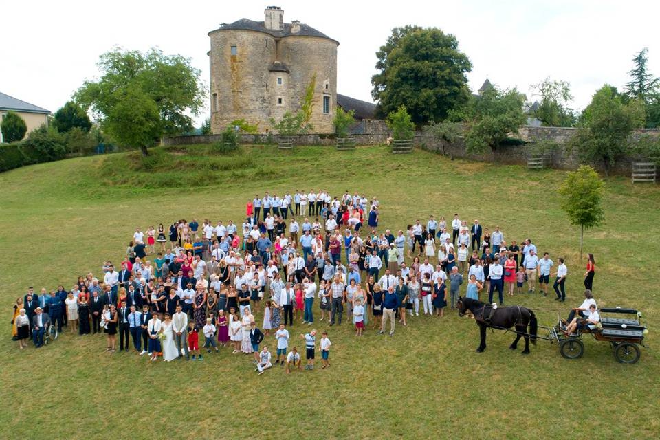 Photo groupe avec drone