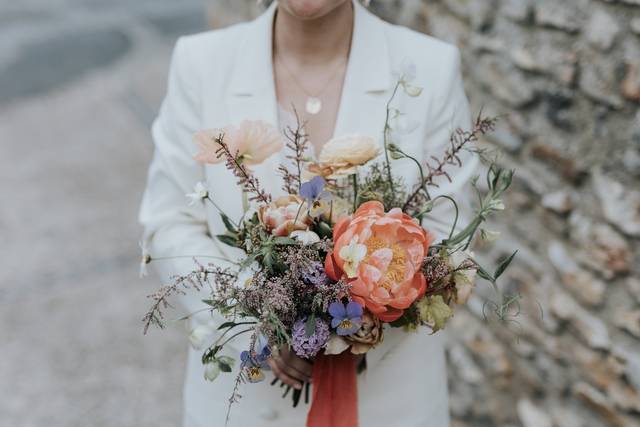 Bouquet de mariée coloré