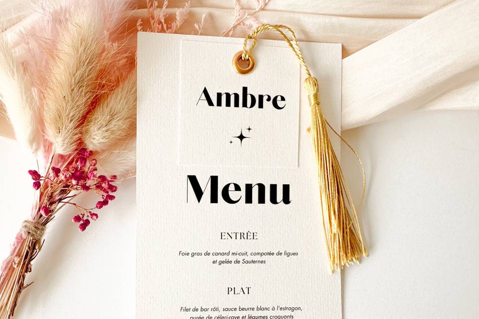 Menu et marque place
