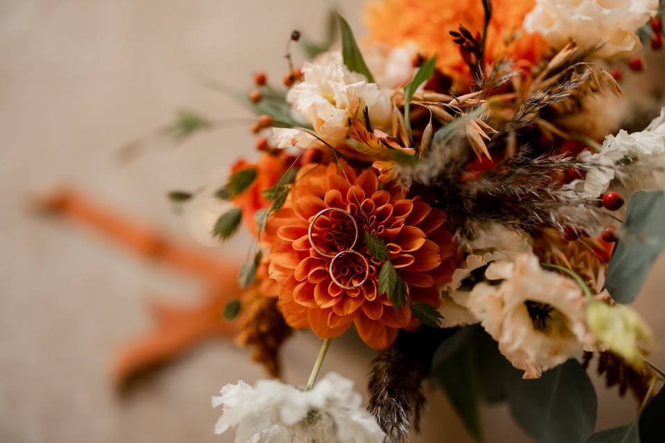 Bouquet de mariée terracotta