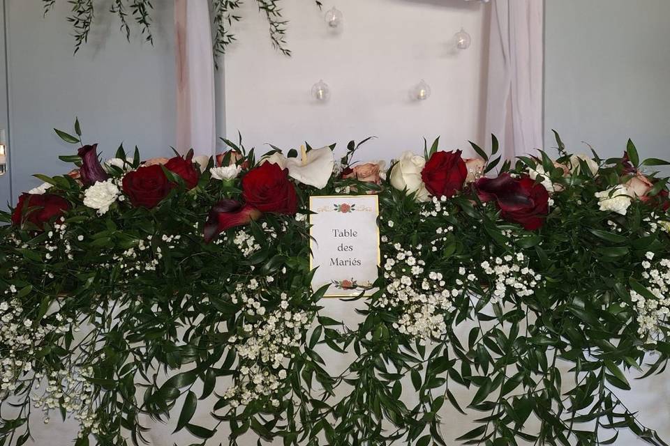 décoration table des mariés