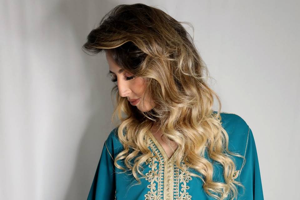 Caftan bleu canard