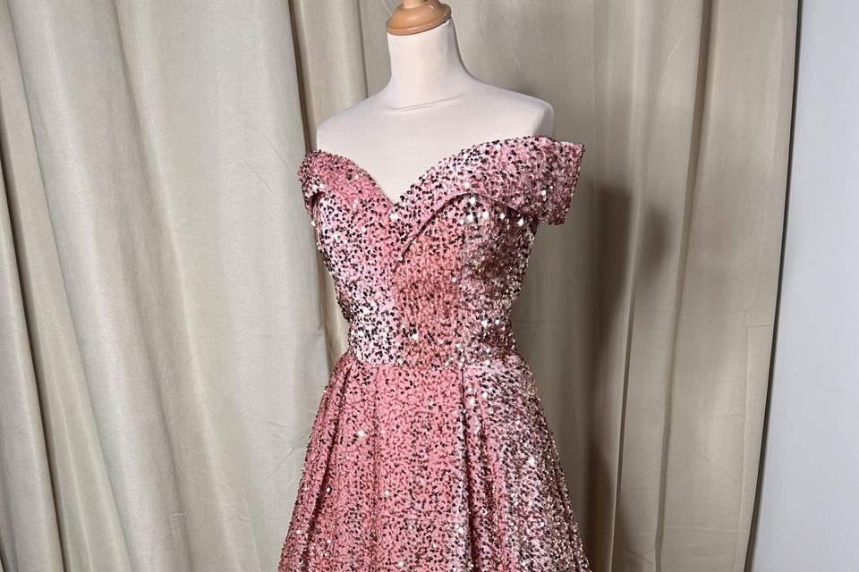 Robe de soirée rose